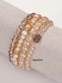 4pcs/Set Resin Crystal Cluster Bracelets - Brown - View 3