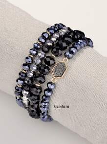 4入組水鑽裝飾串珠手鏈