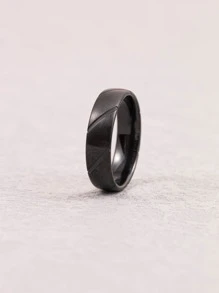 Men Minimalist Ring - Black - View 1