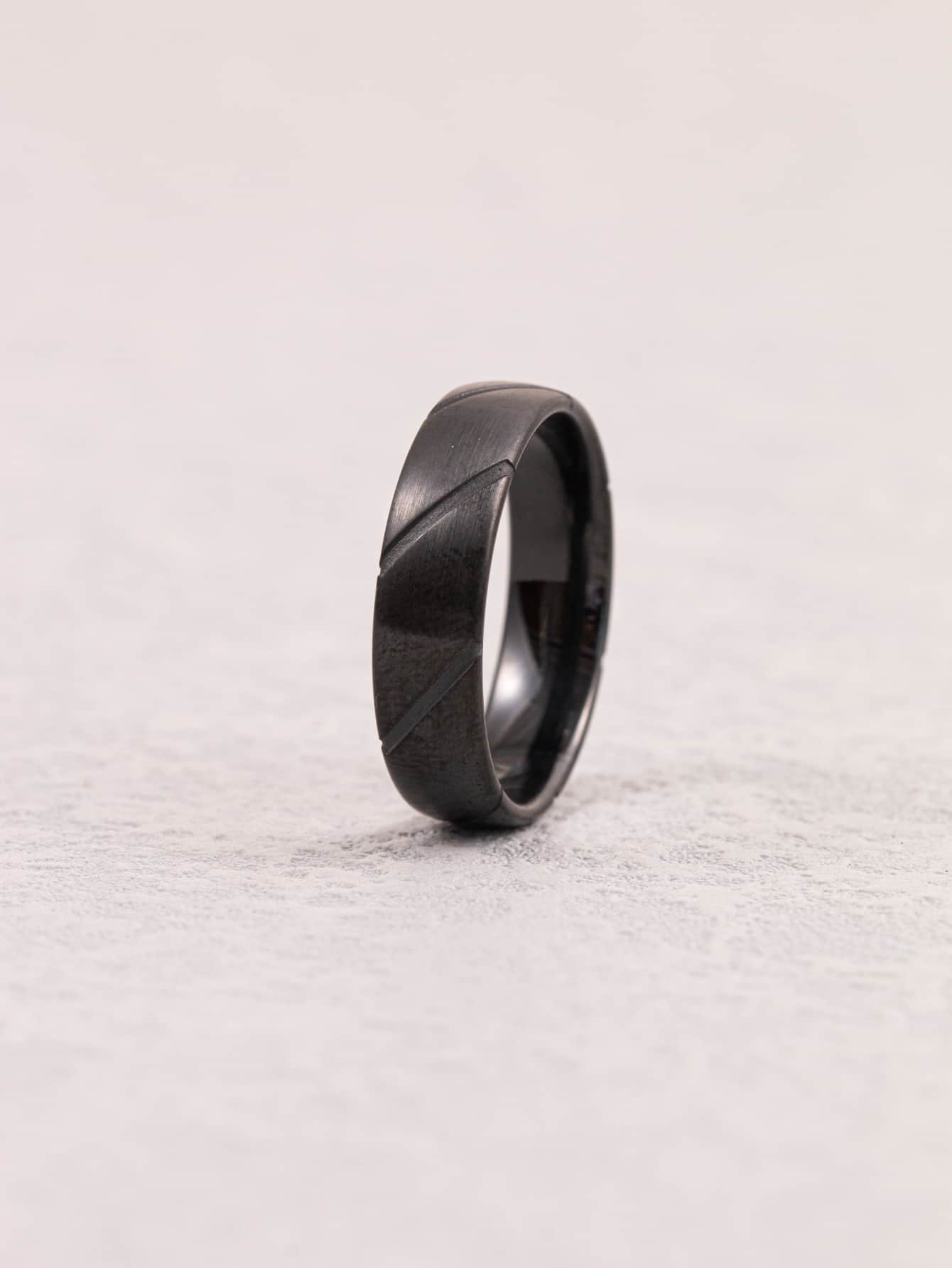 Men Minimalist Ring - Black - View 1