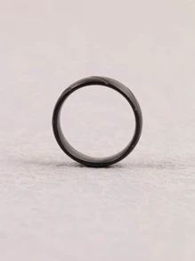 Men Minimalist Ring - Black - View 3