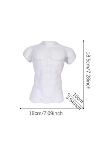 1pc Figure Design Flower Vase, White Polymer Clay Muscle Statue Vase For Home Decor - White - View 5