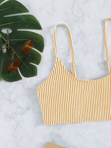 Bộ Bikini Đi Biển Mùa Hè Sọc Dọc - Màu Khaki - Xem 5