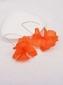 Petal Drop Earrings - Orange - View 3