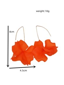 Petal Drop Earrings - Orange - View 5