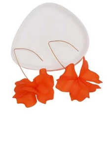 Petal Drop Earrings - Orange - View 6