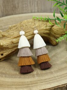 Tassel Drop Earrings - Multicolor - View 2