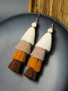 Tassel Drop Earrings - Multicolor - View 4