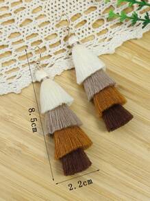 Tassel Drop Earrings - Multicolor - View 6