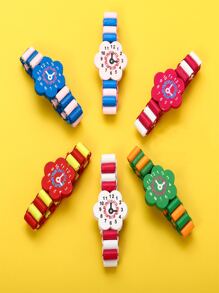 Chicas 6 piezas/set Pulsera con diseño de reloj - Multicolor - Ver 3