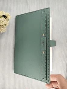 1pc Solid Color Notebook With 1pc Random Pen - Green - View 5