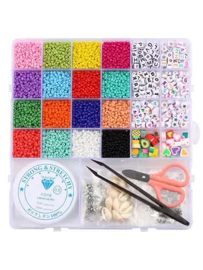 1件套3MM愛心和字母圖案DIY珠子