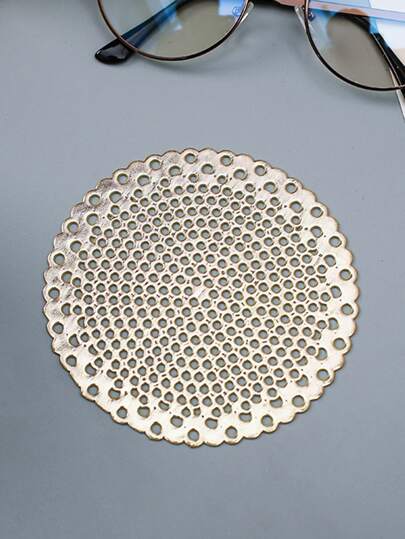 2pcs/set PVC Coaster, Nordic Hollow Out Round Table Cup Coaster For Home