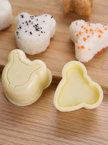 4pcs Sushi Molds, Varied Shapes Rice Ball Mold, Triangular Bento Box Rice Ball Mold, Seaweed Wrap DIY Tool - Yellow - View 1