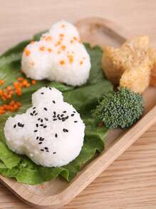 4pcs Sushi Molds, Varied Shapes Rice Ball Mold, Triangular Bento Box Rice Ball Mold, Seaweed Wrap DIY Tool - Yellow - View 5