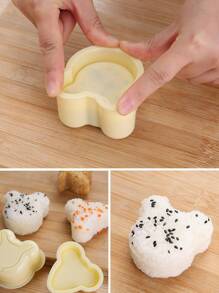 4pcs Sushi Molds, Varied Shapes Rice Ball Mold, Triangular Bento Box Rice Ball Mold, Seaweed Wrap DIY Tool - Yellow - View 6