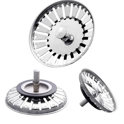 1pc Portable Stainless Steel Sink Filter, Minimalist Plain Hollow Out Sink Drain Stopper For Home Kitchen, Restaurant Bathroom Bathroom Accessories Bathroom Tools