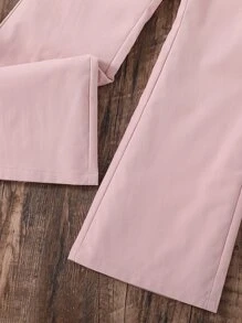 SHEIN Girls Floral Print Contrast Lace Cami Top & Belted Trousers - Multicolor - View 4