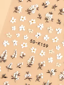 2片花卉紋理指甲藝術貼紙，指甲貼花DIY - 彩色 - 查看 6