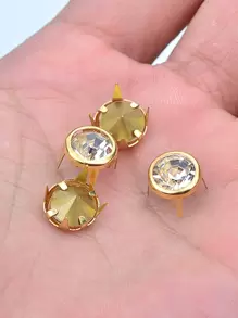 50pcs Crystal Decorative Nail Head, Metallic Rhinestone Decor Sturdy Durable Decorative Nail For Cloth, Shoes, Bag - Multicolor - View 2