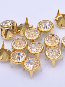 50pcs Crystal Decorative Nail Head, Metallic Rhinestone Decor Sturdy Durable Decorative Nail For Cloth, Shoes, Bag - Multicolor - View 4