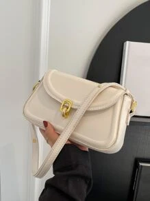 Minimalist Flap Square Bag - White - View 2