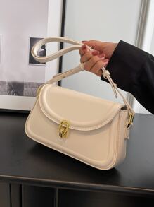 Minimalist Flap Square Bag - White - View 3