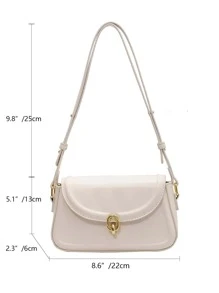 Minimalist Flap Square Bag - White - View 4