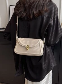 Minimalist Flap Square Bag - White - View 6