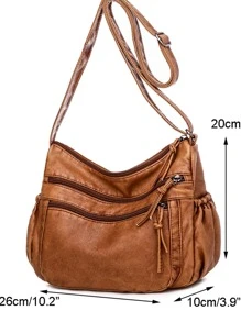 Minimalist Zipper Hobo Bag Classic Style Purse 4pcs Set, Women Fashion Tote Bag & Shoulder Bag & Clutch Bag & Card Holder Set