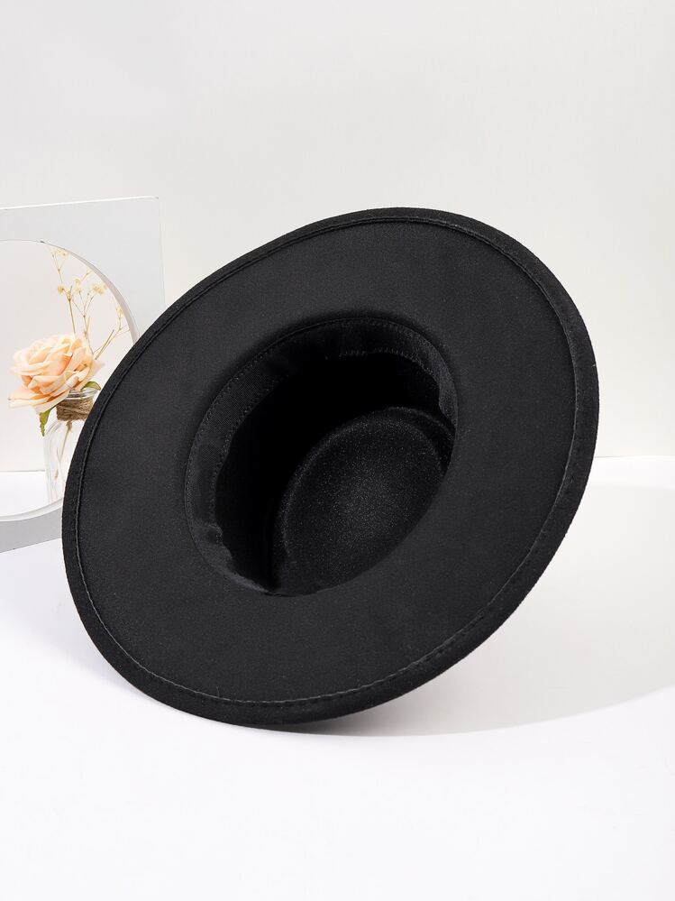 Solid Fedora Hat - Black - View 5