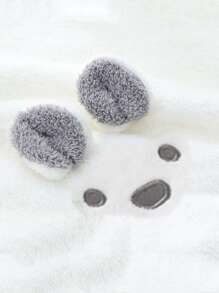 1入組卡通刺繡沐浴卡通織物毛茸茸浴室毛巾 - 白色 - 查看 5