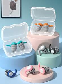 1入組矽膠極簡雙色防水耳塞 - 黑色 - 查看 2