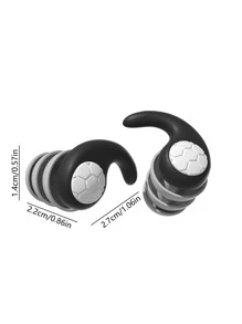 1入組矽膠極簡雙色防水耳塞 - 黑色 - 查看 4