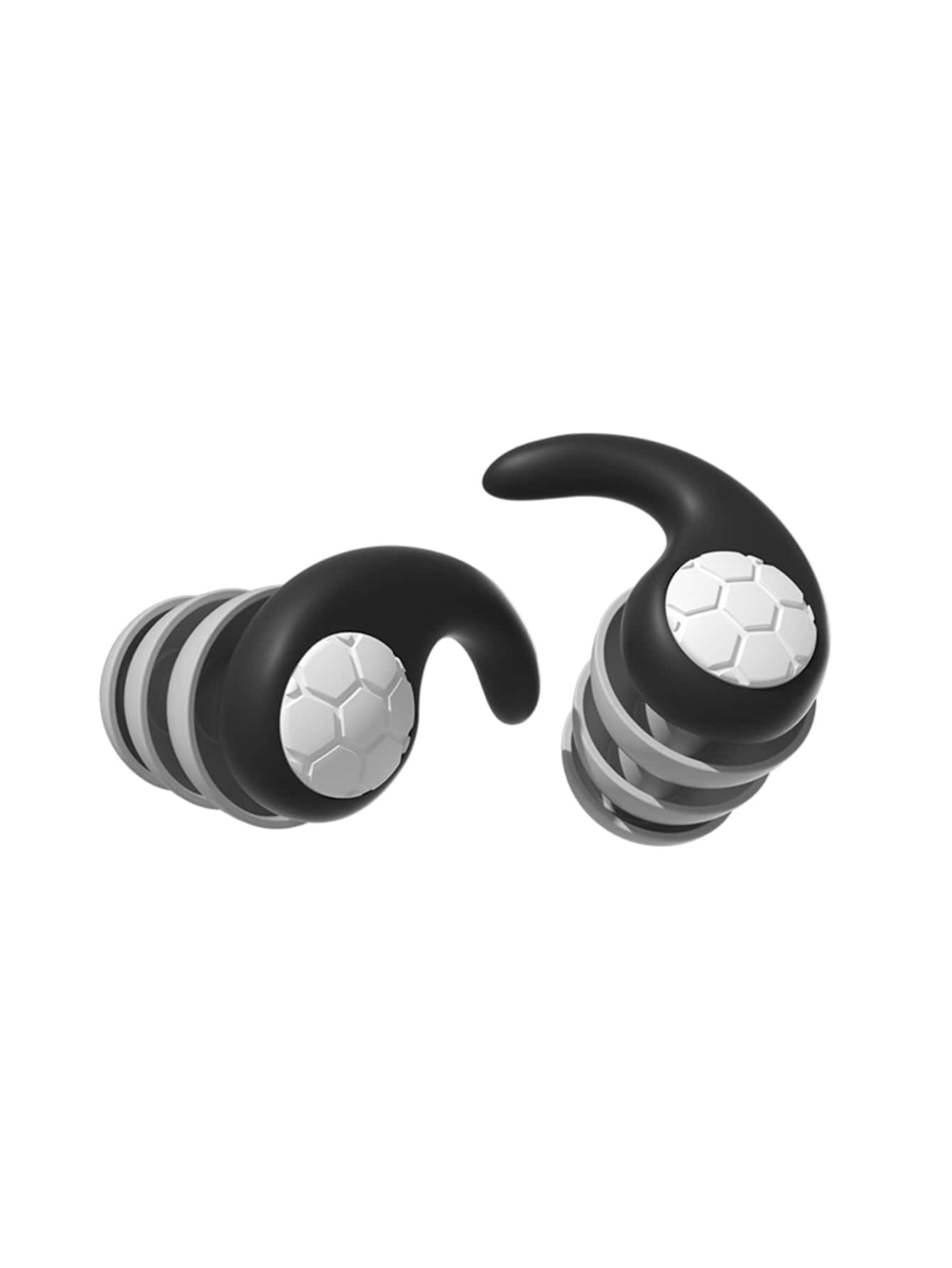 1入組矽膠極簡雙色防水耳塞 - 黑色 - 查看 1