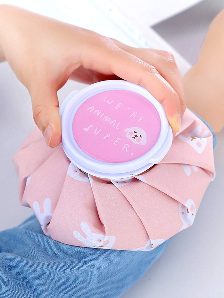 1 包卡通兔子印花冰袋，可爱粉色热水袋