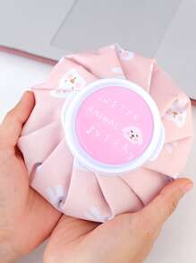 1 包卡通兔子印花冰袋，可爱粉色热水袋