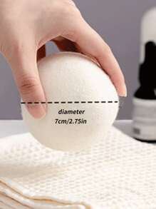 2入組/套織物洗衣白色防靜電吸水可重複使用洗衣球適用於洗衣機 - 白色 - 查看 2