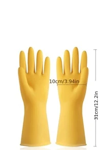 1入組乳膠家用加厚洗碗手套 - 黃色 - 查看 2