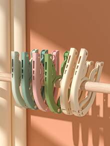 2入組/套塑膠粉色可折疊防滑衣架適用於旅行