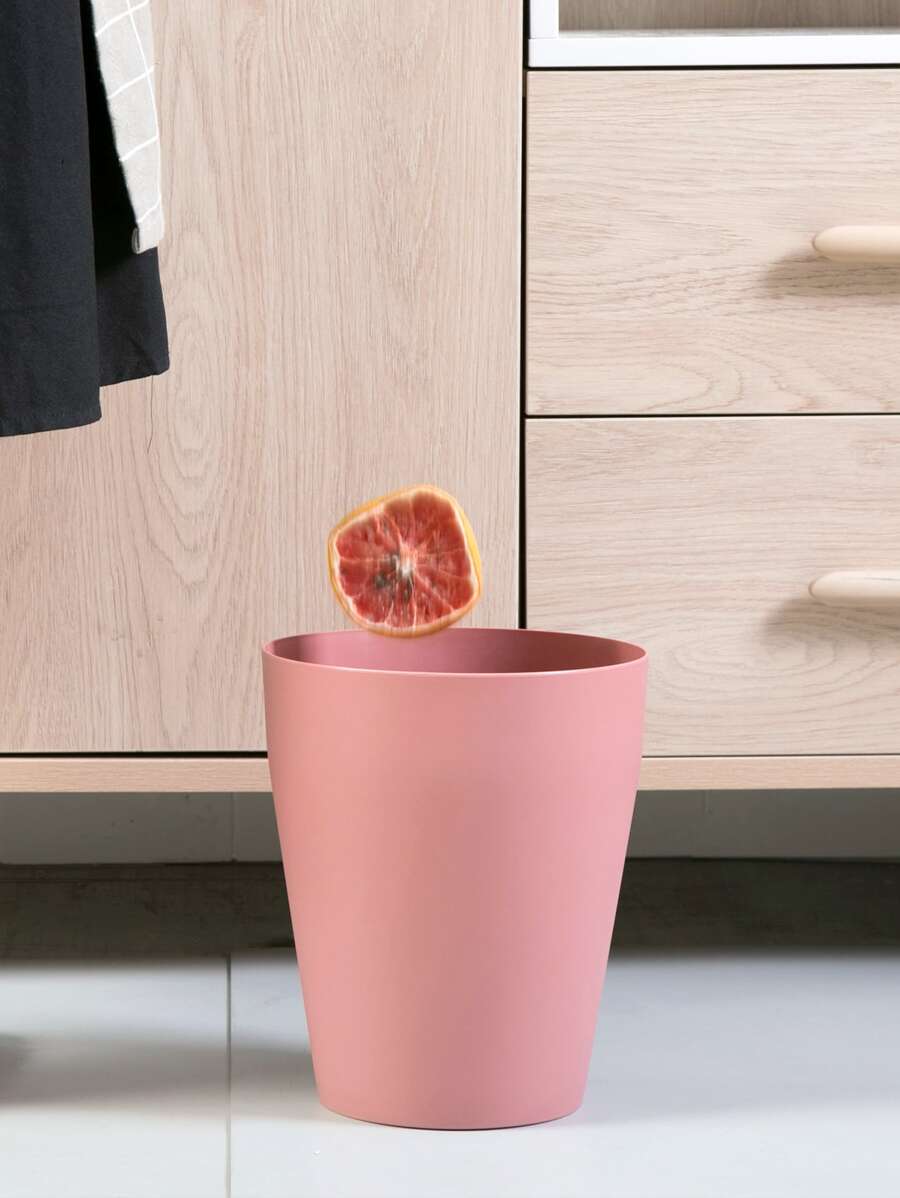 1 thùng rác PP, thùng rác màu hồng tối giản cho hộ gia đình - Màu Hồng  Dưa hấu - Xem 1