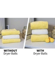 1pc Plastic Laundry Ball, Yellow Reusable Laundry Dryer Ball For Household - Yellow - View 3