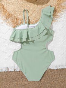 Bañador una pieza ribete fruncido