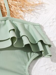 Bañador una pieza ribete fruncido