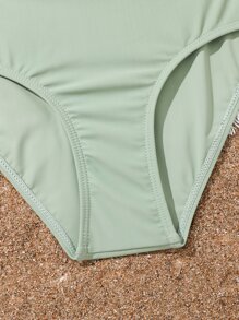 Bañador una pieza ribete fruncido