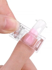 Transparent Nail Extension Fixing Clip, 10pcs Acrylic Nail Extension Tool Professional For Women And Girls - Clear - View 2