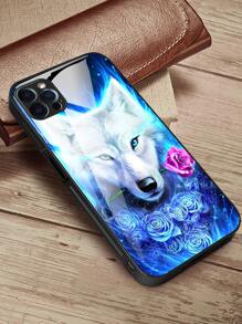 Wolf Pattern Phone Case - Orange - View 2