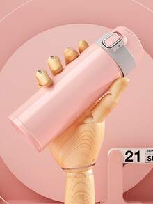 1 pieza Botella termo portátil de acero inoxidable aislado moderno de dos tonos para exterior - Rosa - Ver 4