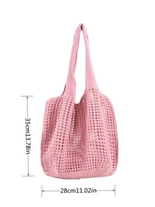 Bolso de ganchillo con abertura - Rosa - Ver 3