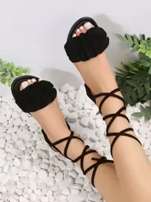 Dép đế bằng quai mới mùa hè 2024 cỡ lớn cho nữ, dép đi biển nhẹ thoải mái, dép thời trang cho ngày lễ tình nhân - màu đen - Xem 8